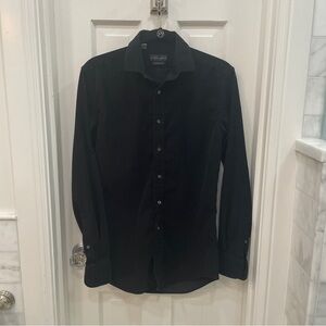 Ralph Lauren Black Label Men's Classic Black Shirt Micro Cord Size 15 neck